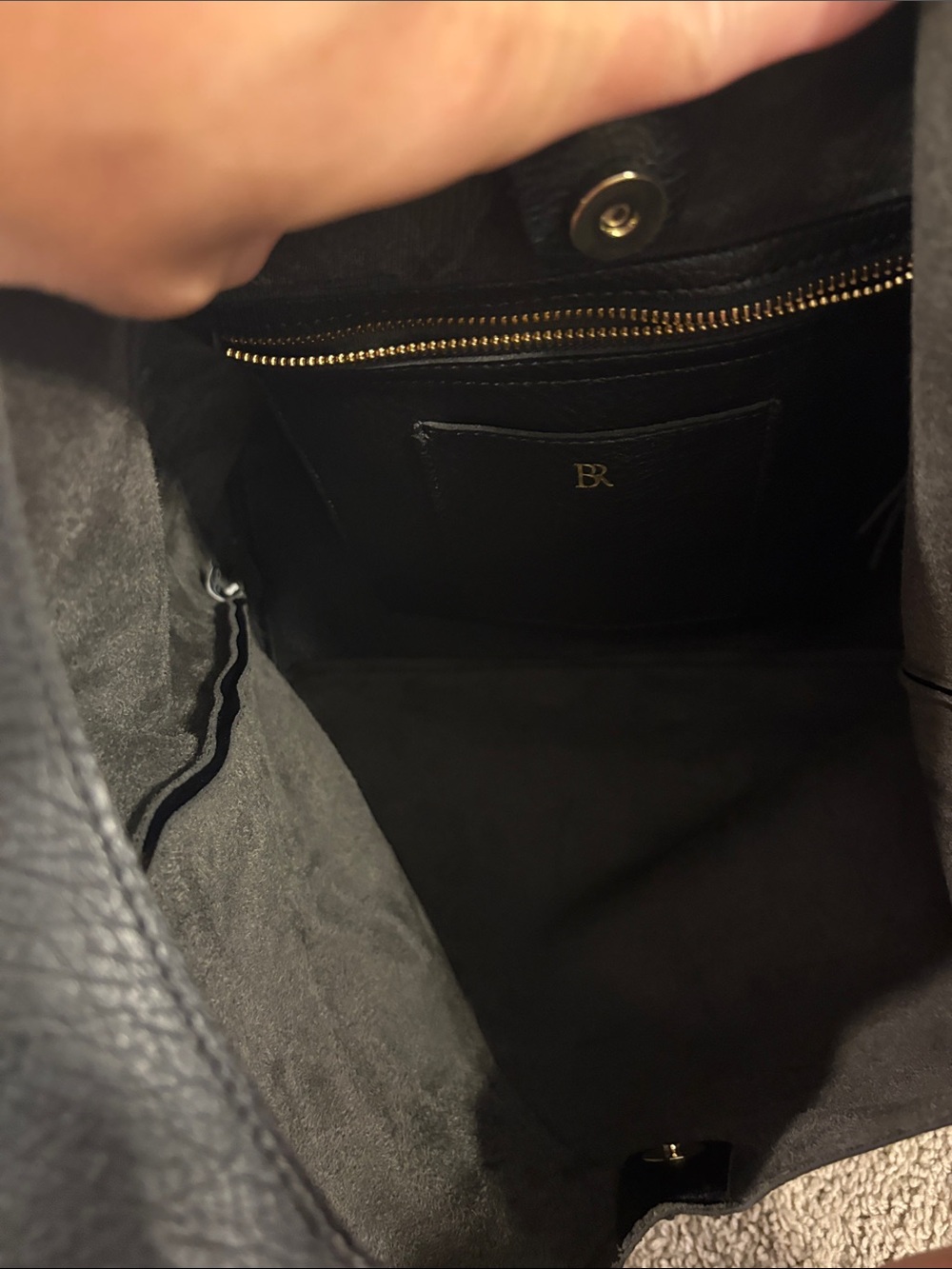 Banana Republic Black Pebbled Leather Shoulder Bag - Picture 5 of 6